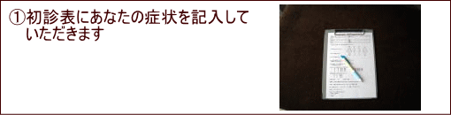 高槻市 茨木市の女性専門整体院・カイロプラクティックなら天使のわ 施術の流れ 初診表の記入